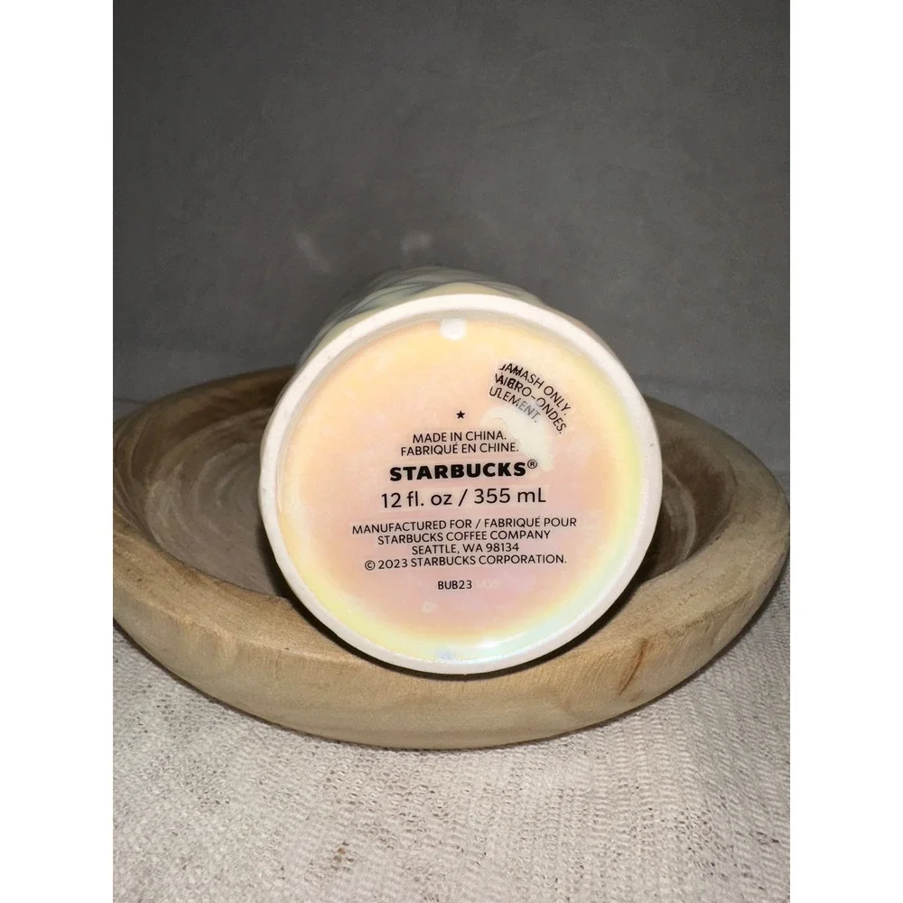 Starbucks Iridescent Geometric Tumbler 12 oz 2023  Pink/Green !! No‎ lid !!
